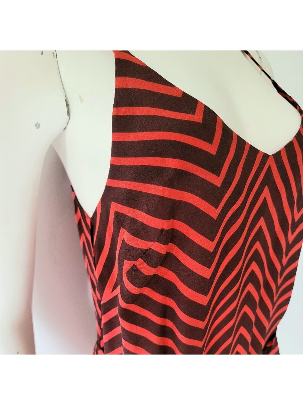 French Connection Silk Striped Maxi Dress Size 6